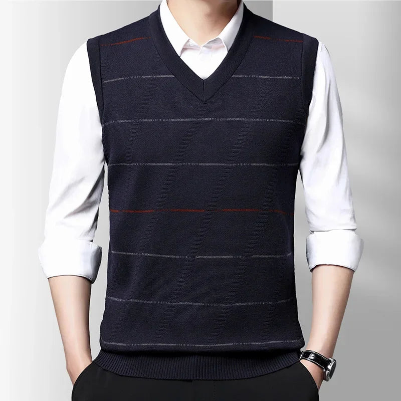 Men's Thickened Casual Sweater Tank Top Autumn and Winter Warm Men's Vest