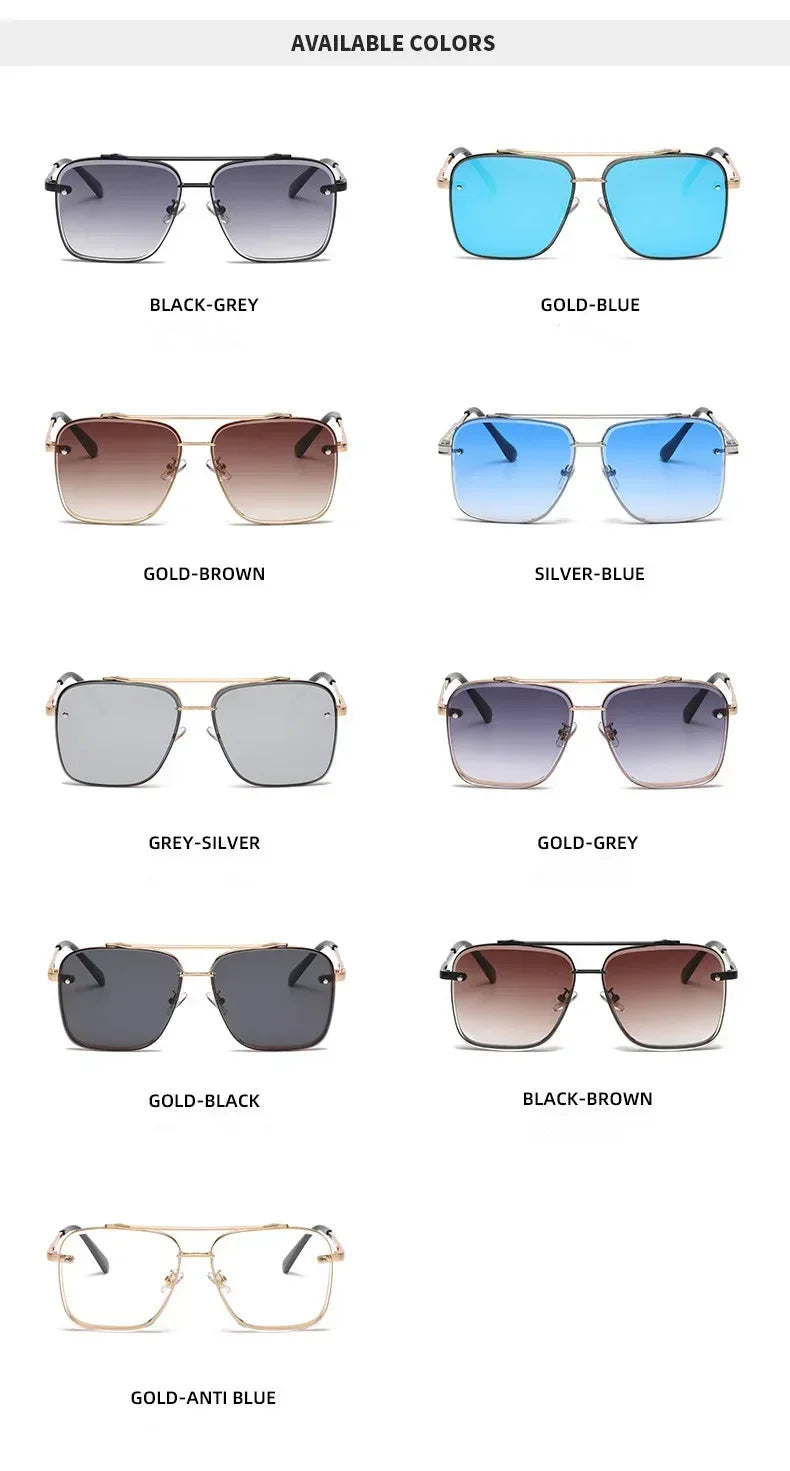 Fashion Square Luxury Design Sunglasses Men Women Flight Seven Rock Mach Six Style Gradient Pilot Sunglasses Oculos De Sol