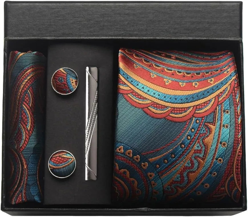 100% Silk Necktie Paisley Floral Mens Tie