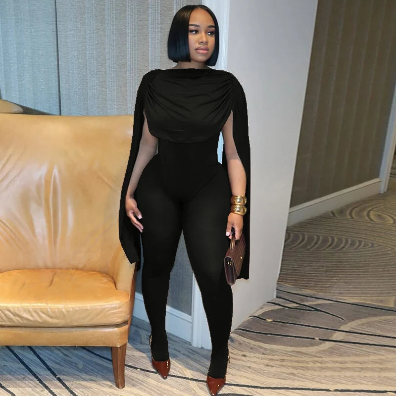 Solid Patchwork Bandage Ruched Jumpsuit Woman Elegant Sleeveless Strecth Sheath Evening Romper Women Jumpsuits Combinaison Femme