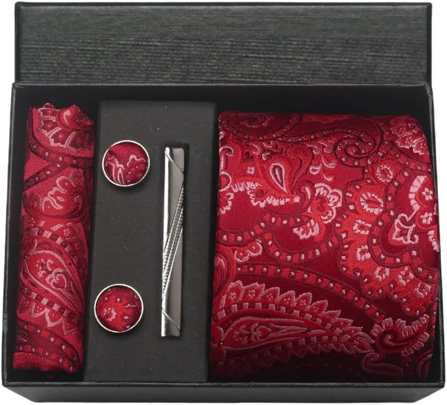 100% Silk Necktie Paisley Floral Mens Tie