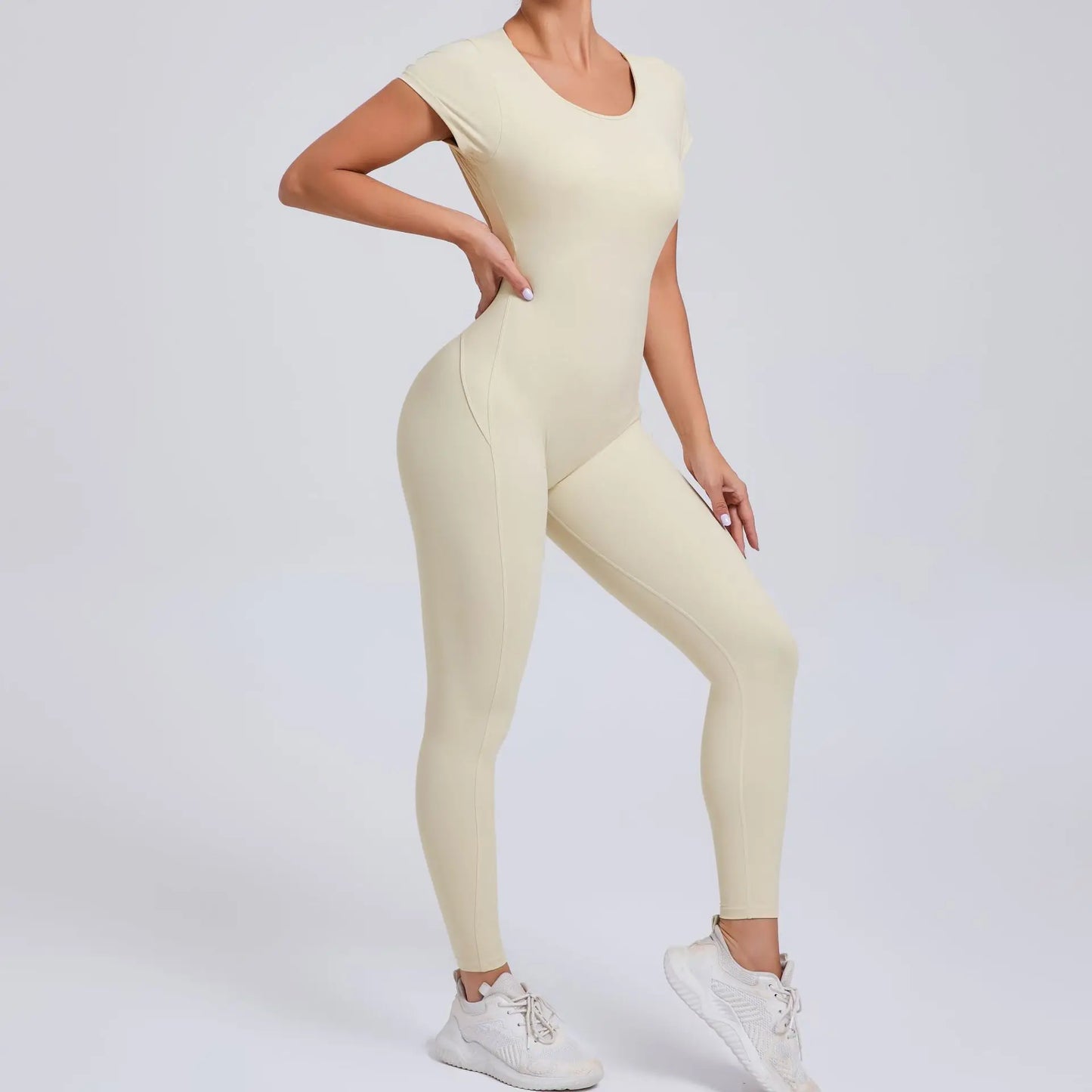 Sexy Long Sleeves One-piece Suit Female Jumpsuit Quick Dry Yoga Clothing Workout Bodysuits Backless Sports Rompers Women Gym