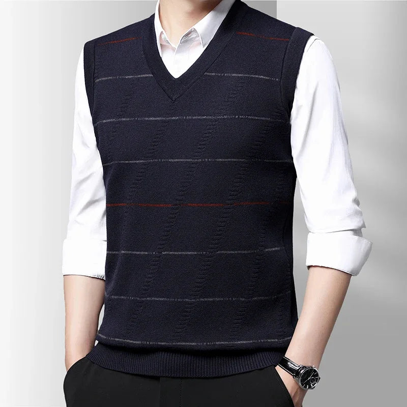 Men's Thickened Casual Sweater Tank Top Autumn and Winter Warm Men's Vest