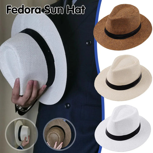 Fashion Men Natural Panama Straw Hat