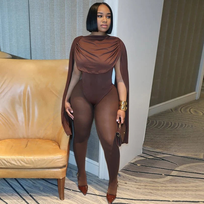 Solid Patchwork Bandage Ruched Jumpsuit Woman Elegant Sleeveless Strecth Sheath Evening Romper Women Jumpsuits Combinaison Femme