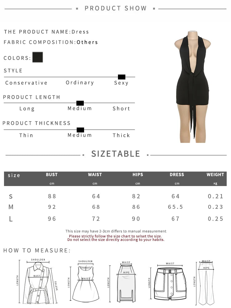 Weird Puss Sexy Halter Dress Women Backless Deep V-Neck Tight Bandage Summer Midnight Hottie Sexy Clubwear Trend Hipster Bodycon