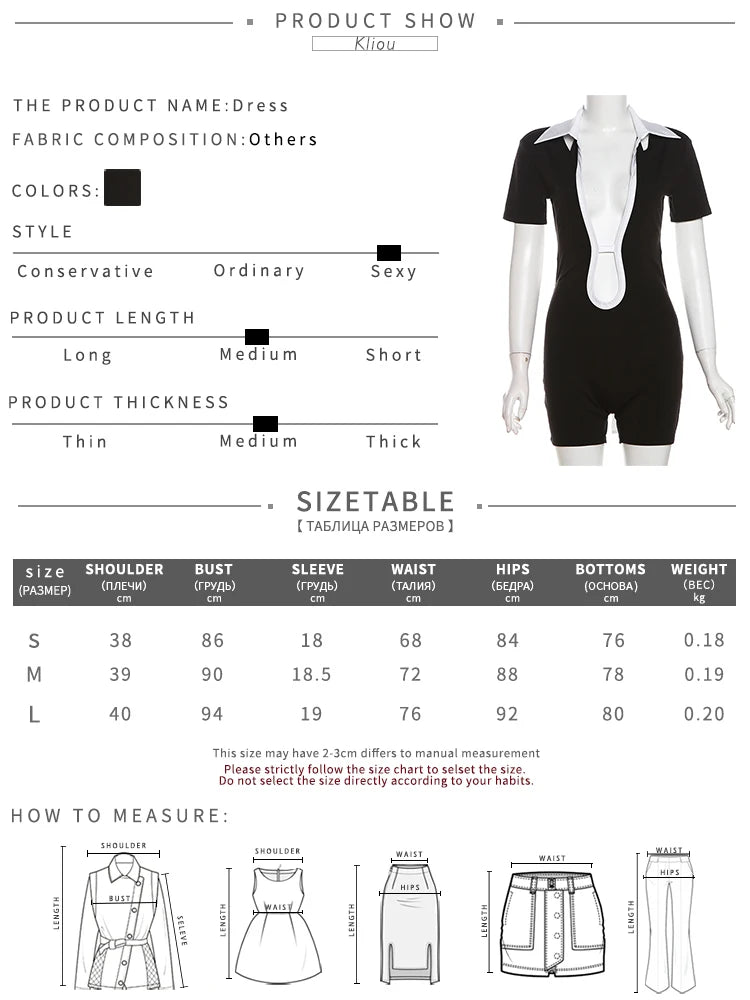 kliou Sexy Backless Rompers Women Polo-Neck Hot Deep V Bandage Stretch Playsuit Skinny Streetwear Hipster One Piece Overalls