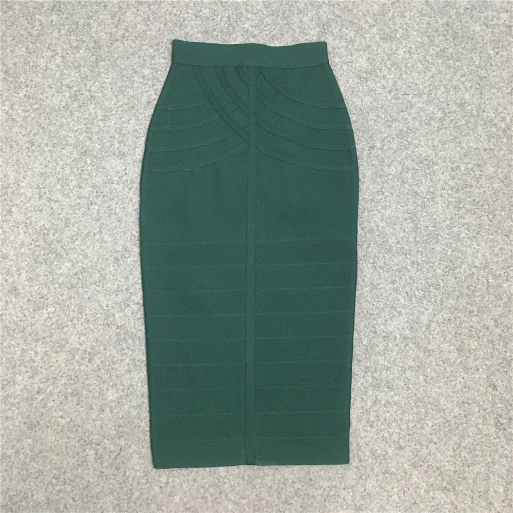 9 Colors Women Elegant Over Knee Bodycon Bandage Skirts