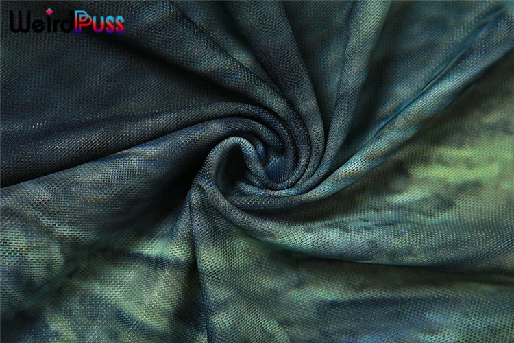 Weird Puss Mesh Tie Dye Straight Women's Pants