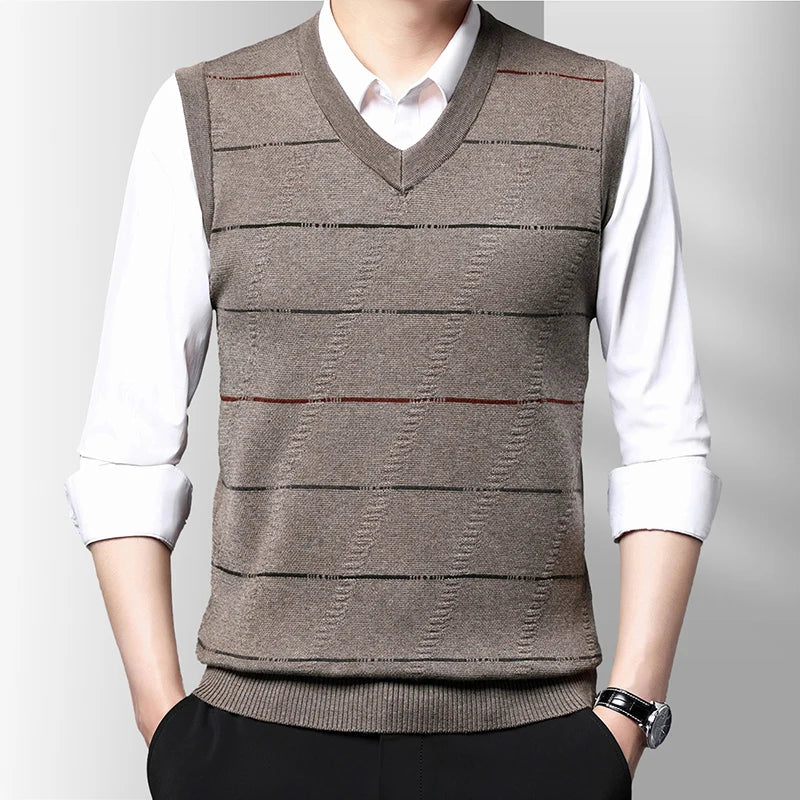 Men's Thickened Casual Sweater Tank Top Autumn and Winter Warm Men's Vest