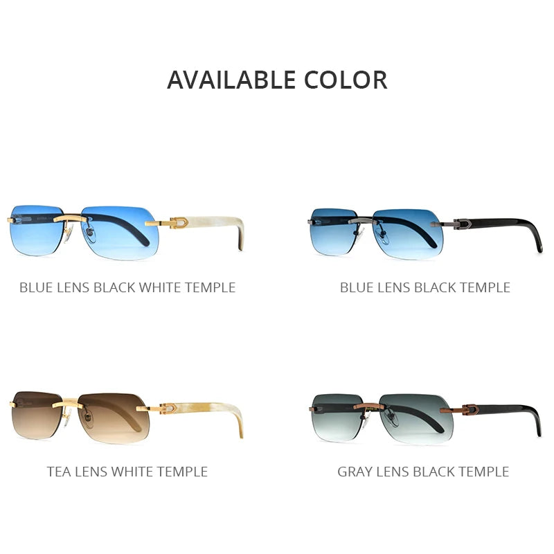 HEPIDEM Buffalo Horn Glasses Women New Square Rimless High Quality Men Sunglasses Luxury Eyewear Buffs Eyeglasses