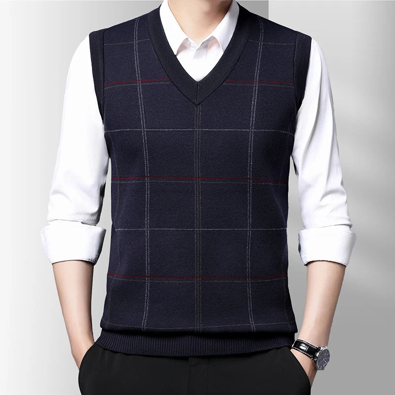 Men's Thickened Casual Sweater Tank Top Autumn and Winter Warm Men's Vest