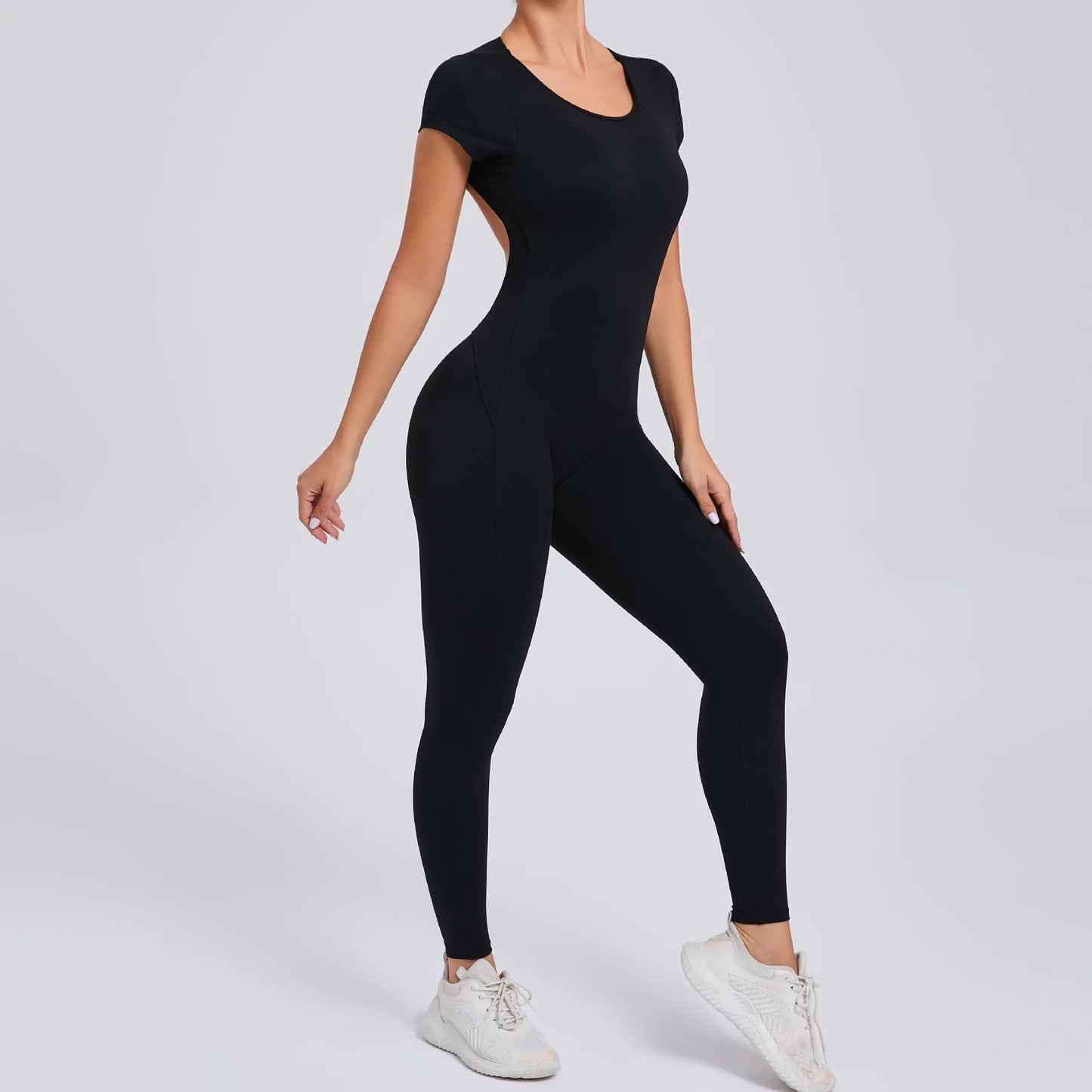 Sexy Long Sleeves One-piece Suit Female Jumpsuit Quick Dry Yoga Clothing Workout Bodysuits Backless Sports Rompers Women Gym