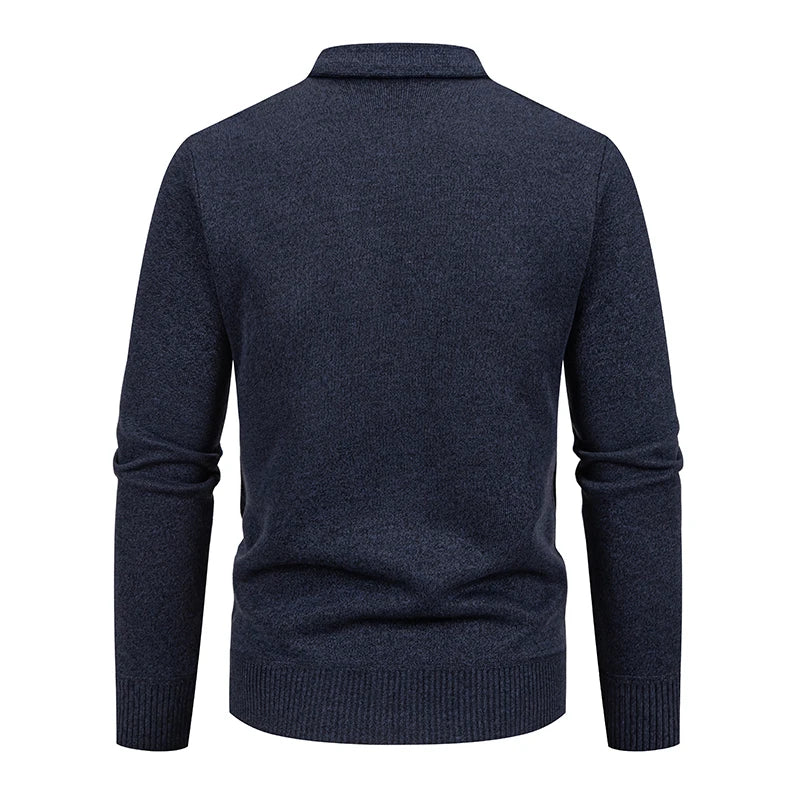 Mens Fleece Thick Cardigan Autumn Winter Knitted Sweaters Male Cardigans Slim Fit Luxury Brand Cold Sweater Coat Jacket