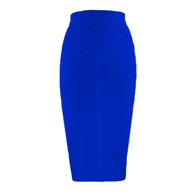 9 Colors Women Elegant Over Knee Bodycon Bandage Skirts