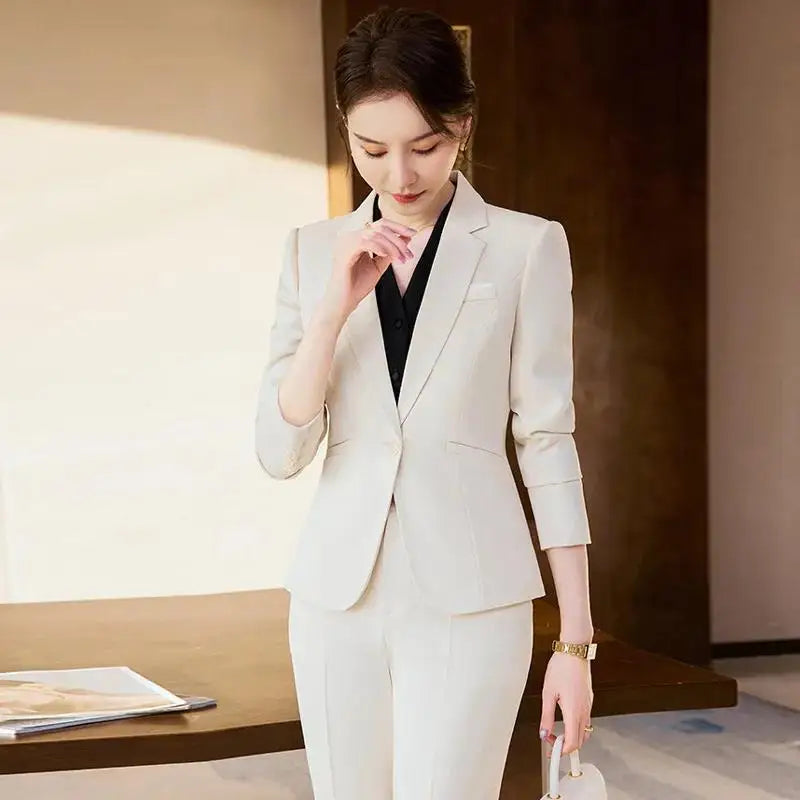 Novelty Wine Red Formal Women Business Suits