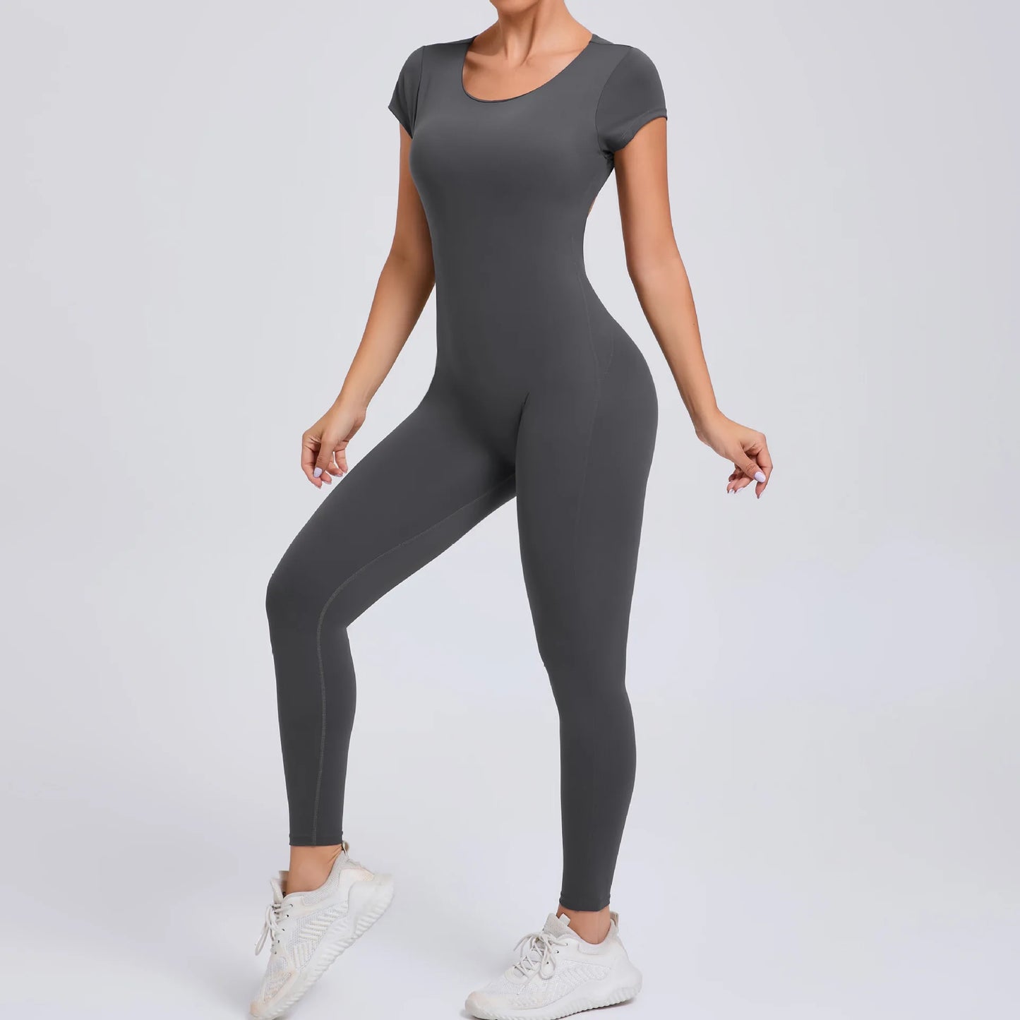 Sexy Long Sleeves One-piece Suit Female Jumpsuit Quick Dry Yoga Clothing Workout Bodysuits Backless Sports Rompers Women Gym