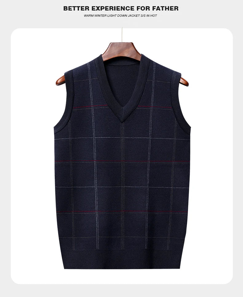 Men's Thickened Casual Sweater Tank Top Autumn and Winter Warm Men's Vest