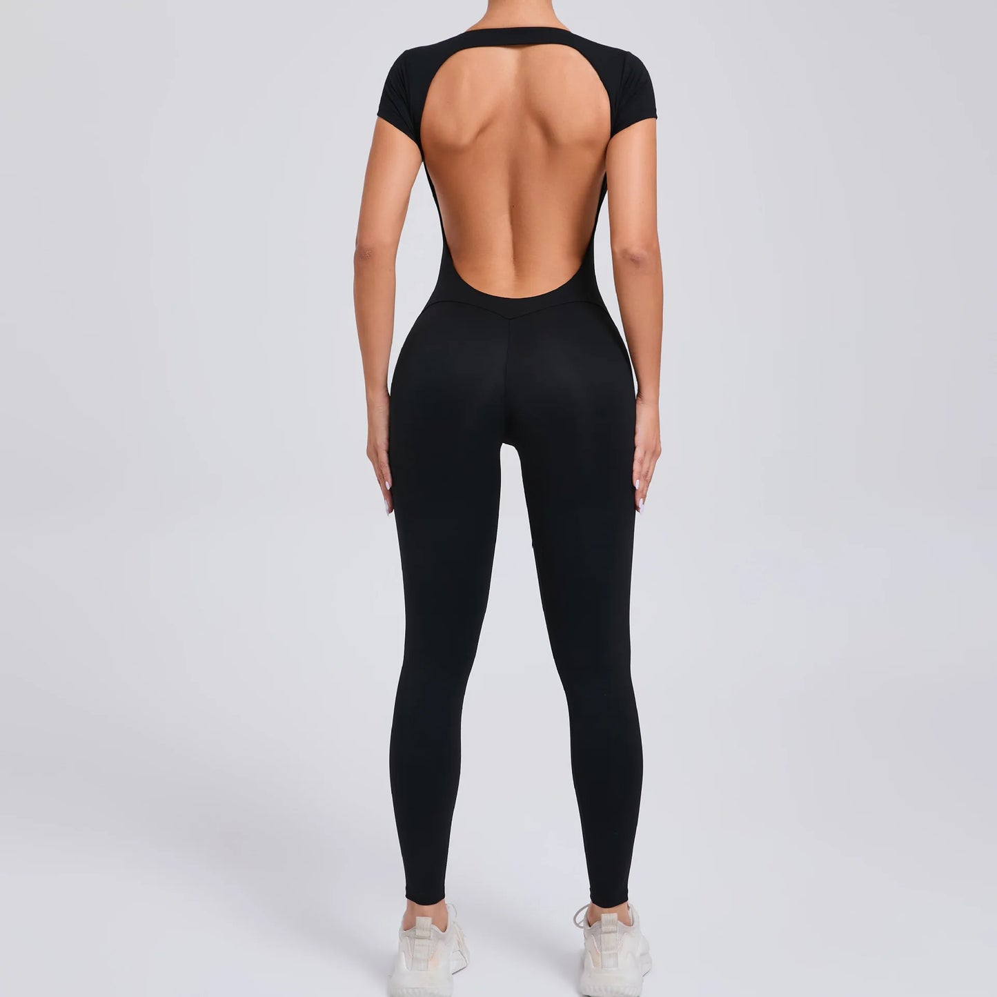 Sexy Long Sleeves One-piece Suit Female Jumpsuit Quick Dry Yoga Clothing Workout Bodysuits Backless Sports Rompers Women Gym