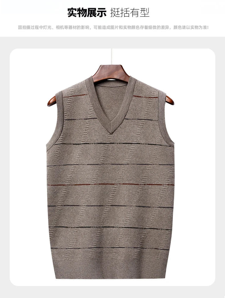 Men's Thickened Casual Sweater Tank Top Autumn and Winter Warm Men's Vest