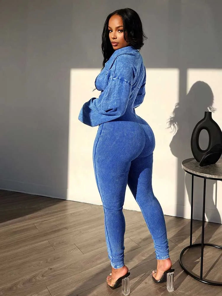 Fitness Jumpsuit Stretchy Sexi Women One Clothes Autumn Winter Knit Jumpsuits Ribbed Jumpsuit Long Sleeve Tight Fit Overalls