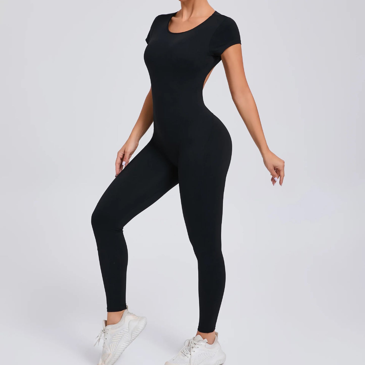 Sexy Long Sleeves One-piece Suit Female Jumpsuit Quick Dry Yoga Clothing Workout Bodysuits Backless Sports Rompers Women Gym