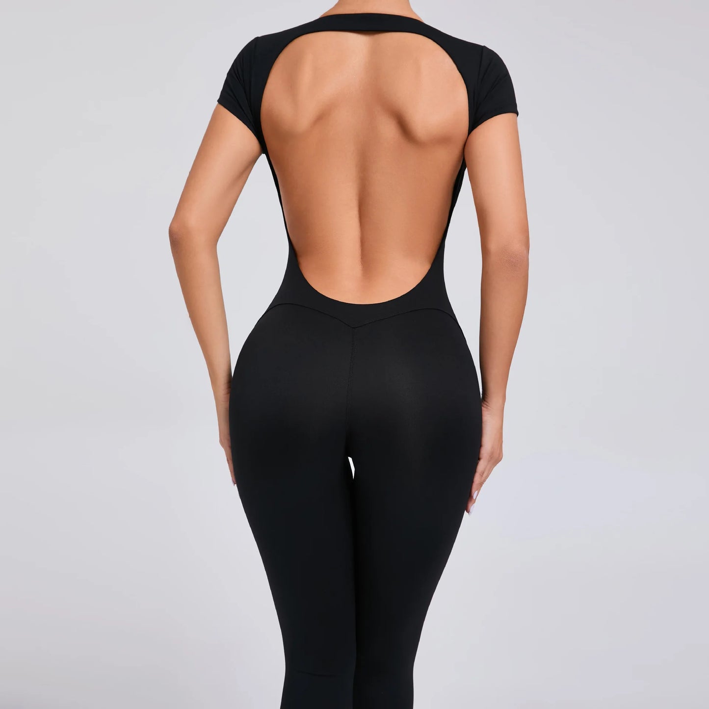 Sexy Long Sleeves One-piece Suit Female Jumpsuit Quick Dry Yoga Clothing Workout Bodysuits Backless Sports Rompers Women Gym