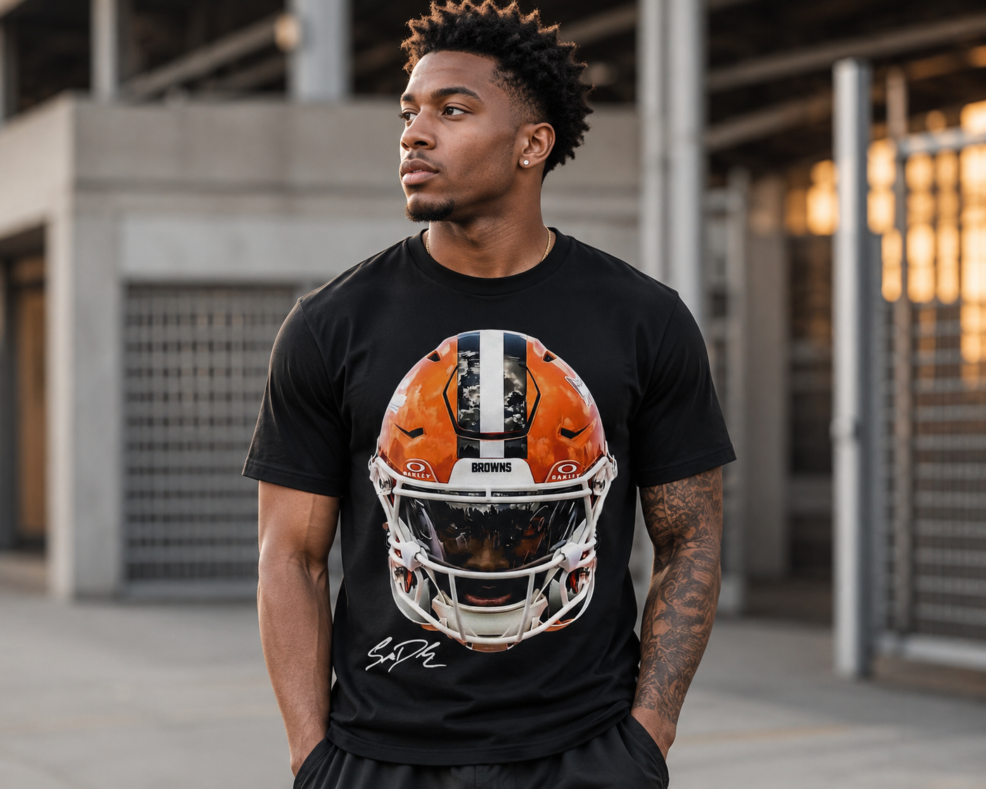 Shedeur Sanders "Big Face Helmet" Graphic Tee Obsessed with graphic tees