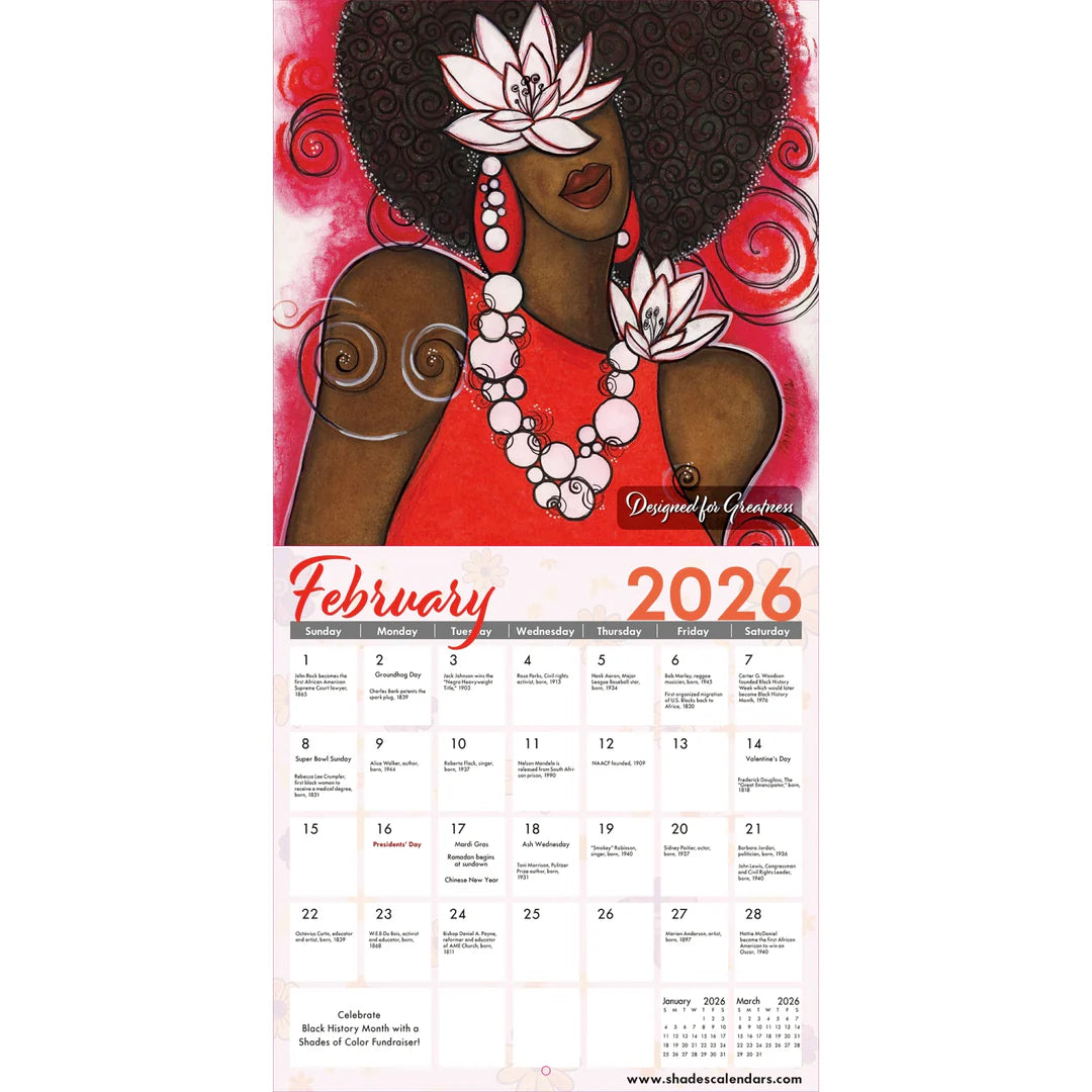 Afrocentric Sister Vibes 2026 African American Wall Calendar | FashionMojos.com
