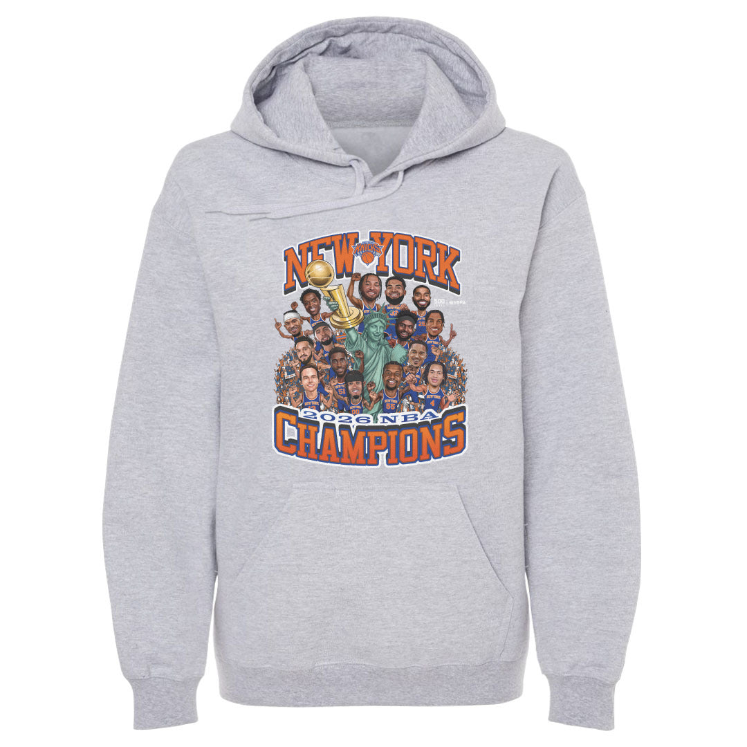 New York Knicks NBA Finals 2026 Champions Caricature WHT 500 LEVEL