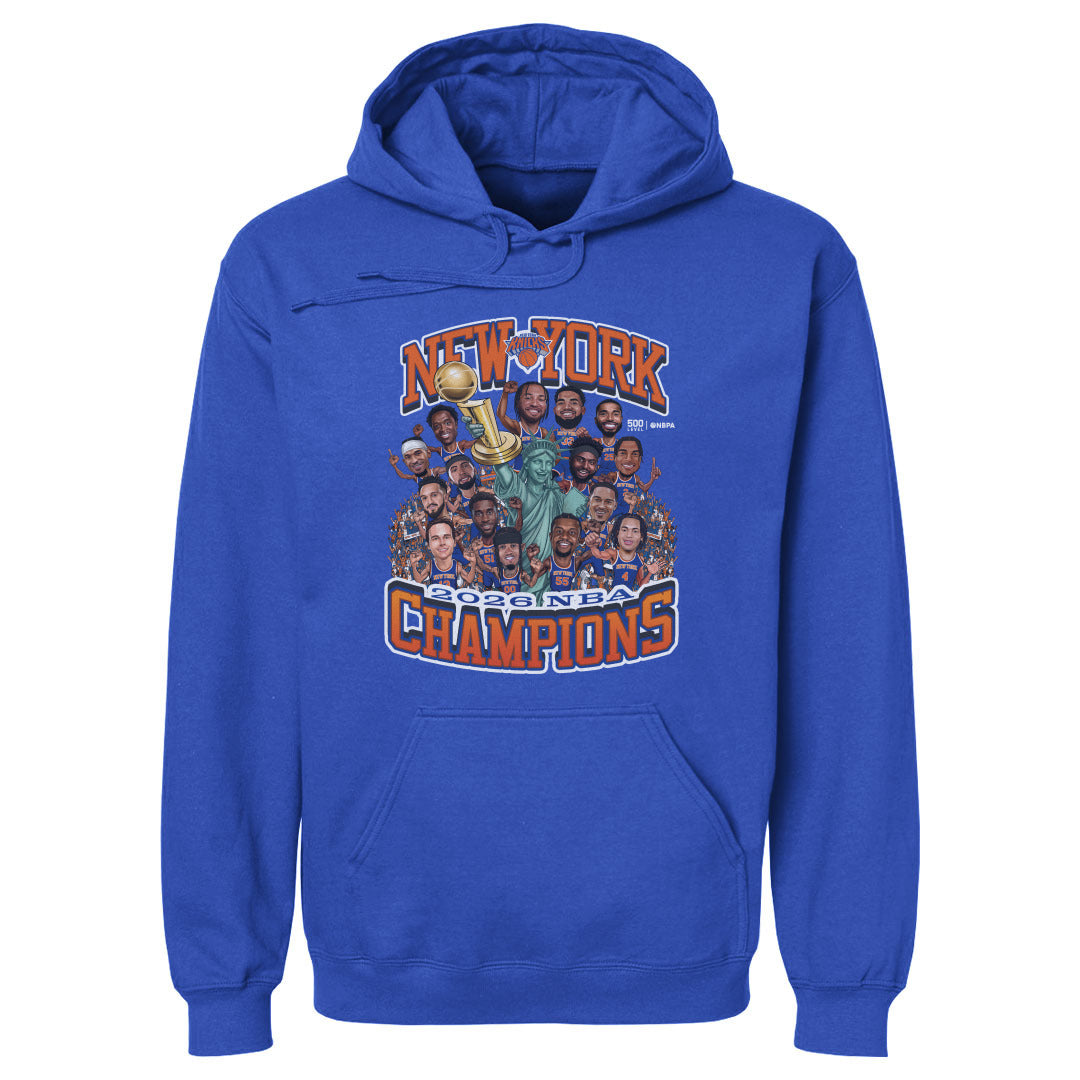 New York Knicks NBA Finals 2026 Champions Caricature WHT 500 LEVEL