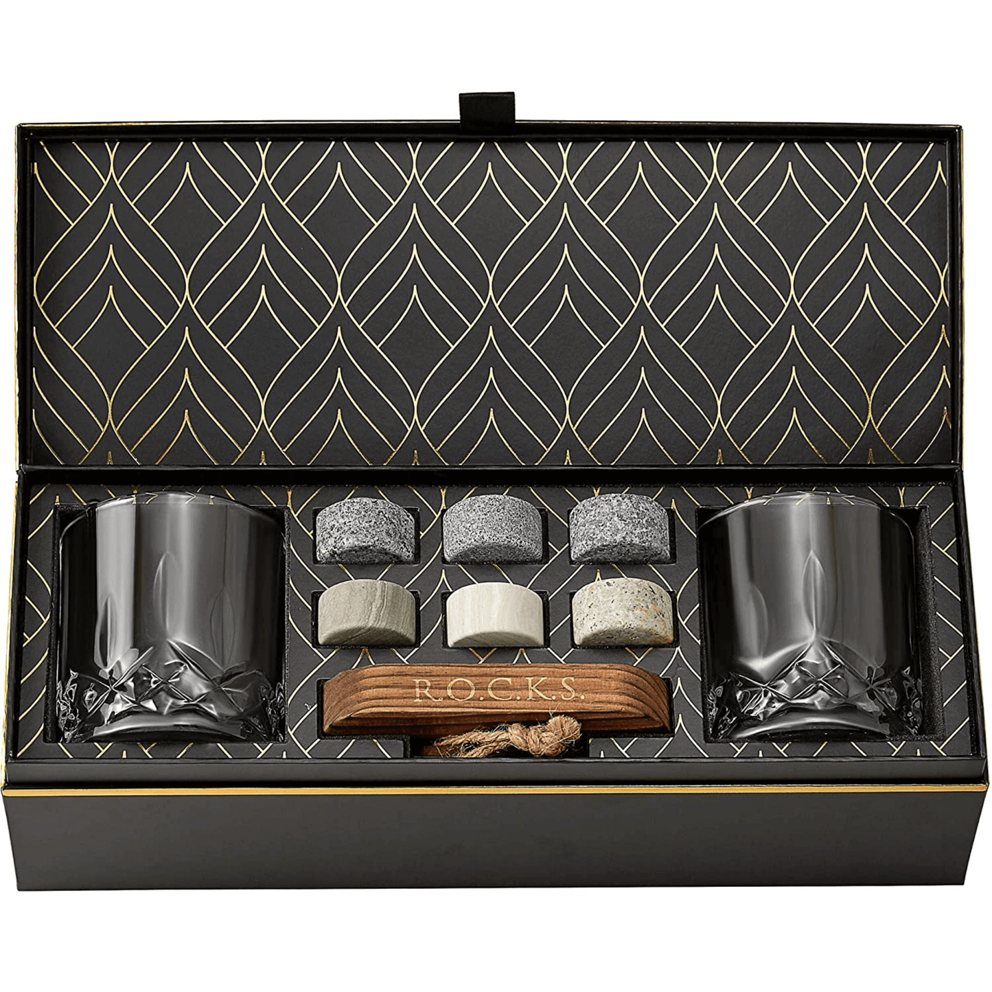 The Connoisseur's Set - Signature Glass Edition DC-ROCKS Whiskey Chilling Stones