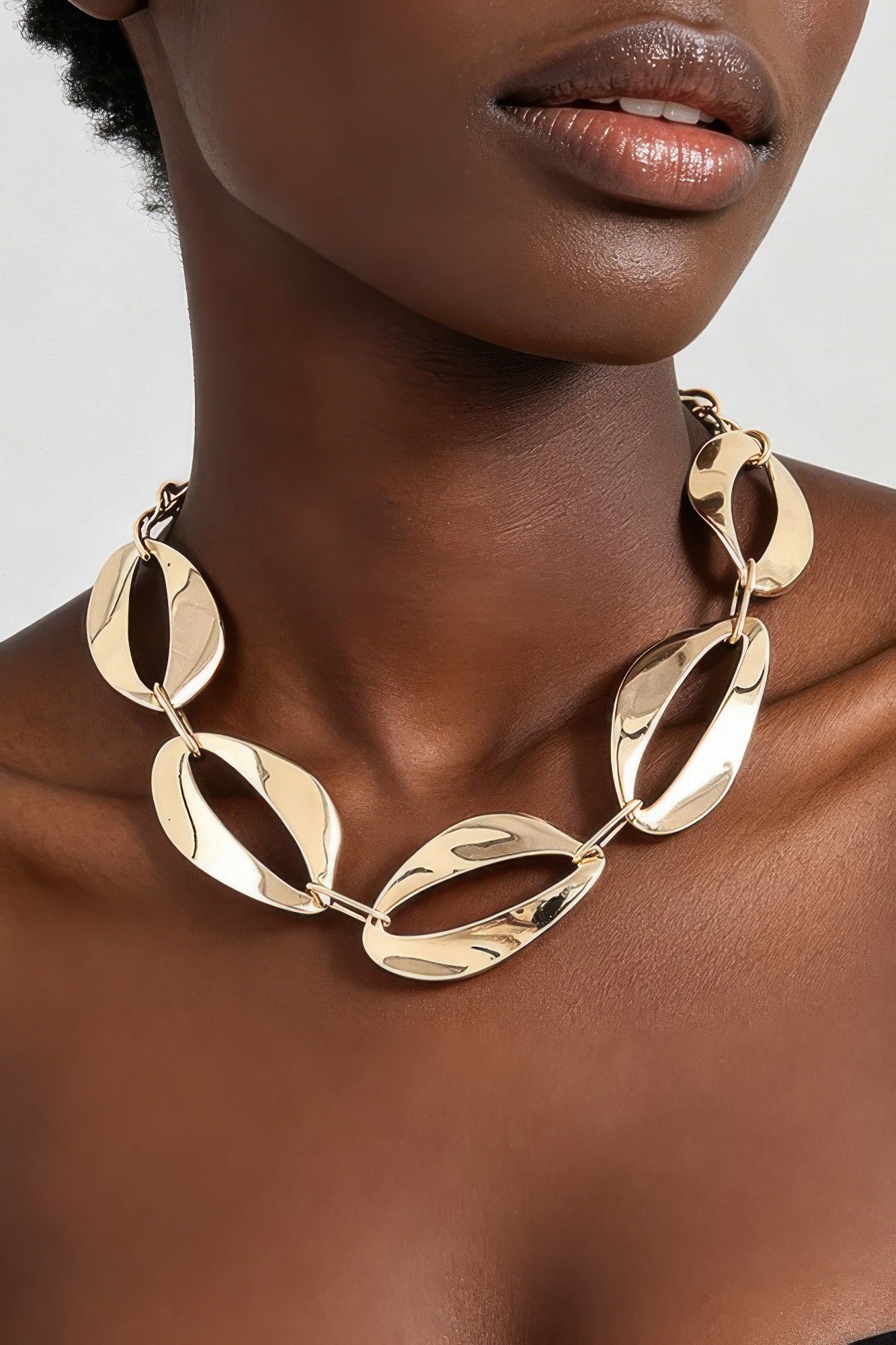 Women's Chain Necklace Hammered Abstract BYMANYC®