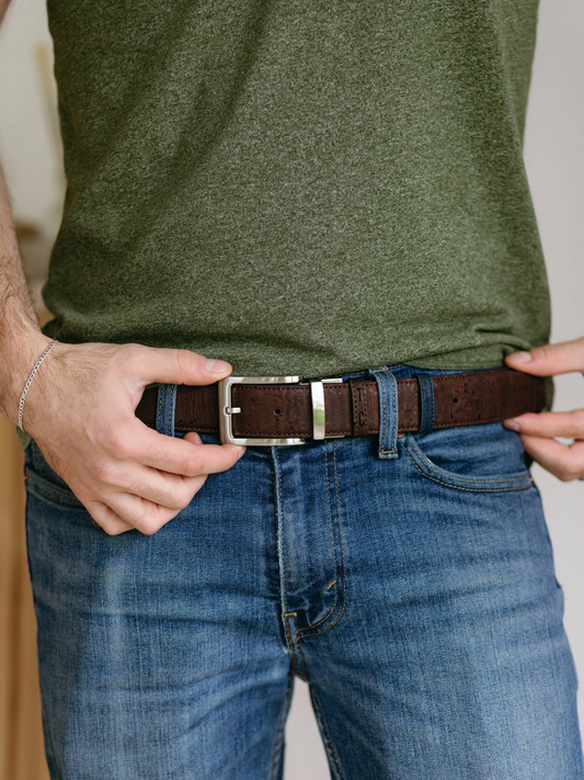 Cork Reversible Men's Belt (Brown/Navy)