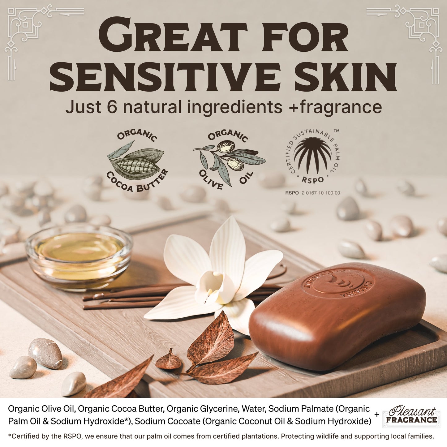 Castile Bar Soap - Tobacco Vanilla Carolina Castile Soap
