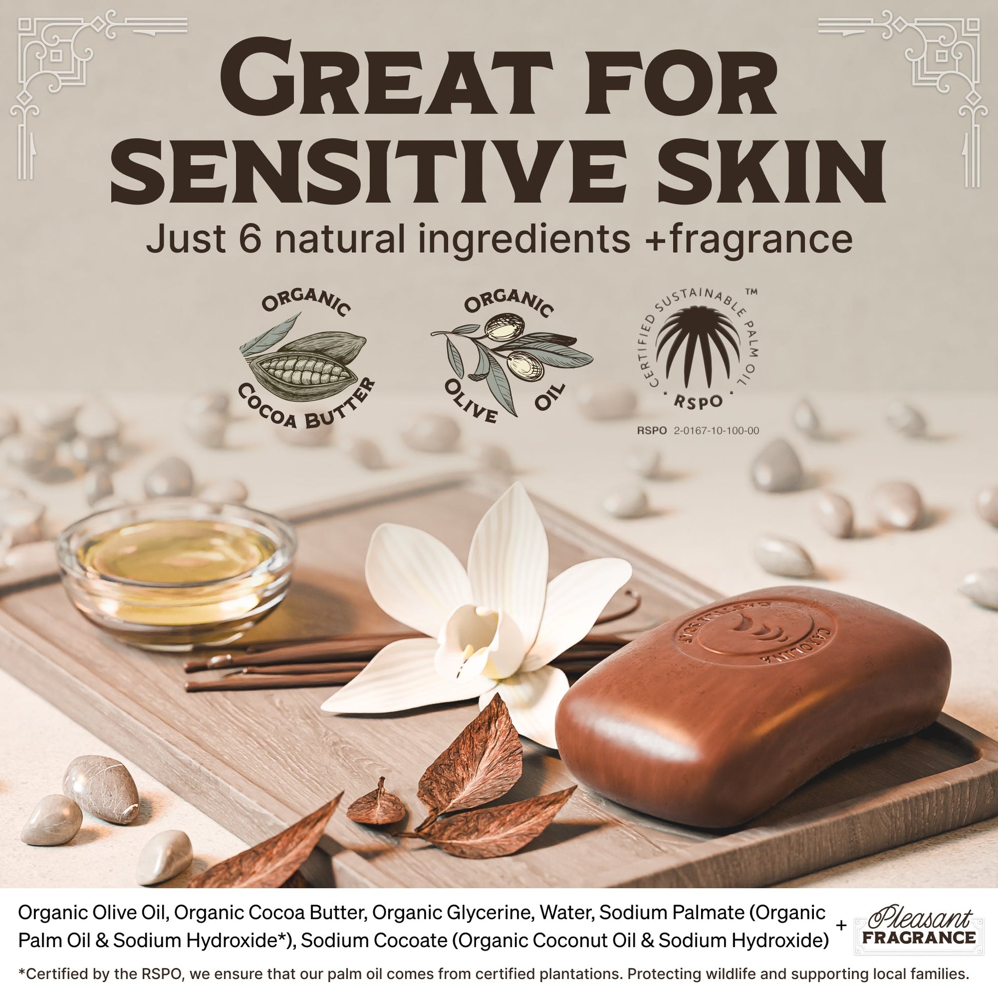 Castile Bar Soap - Tobacco Vanilla Carolina Castile Soap