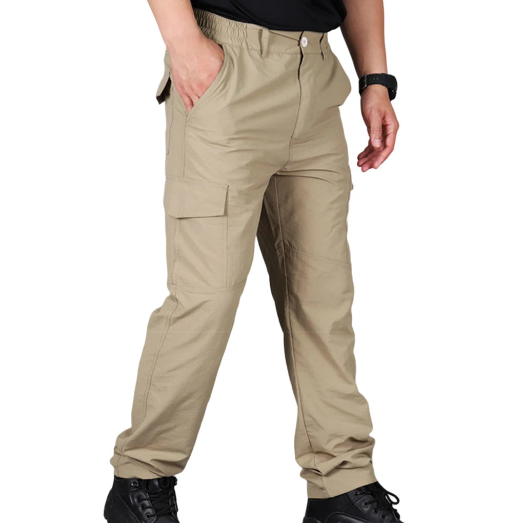 New Multi-Pocket Men Cargo Pants Outdoor Quick Drying Lightweight Sportswear Long Training Overalls Hiking Camping