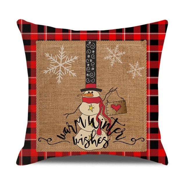 Christmas Pillow Covers Xmas Decorative Christmas Pillow Covers Christmas Decor Pillow Cases Retro Beautiful Cushion Cover Throw Pillowcase Winter Holiday Cushion Case For Home Decor 45x45CM Stevvex