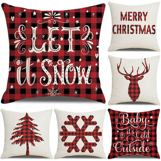Christmas Pillow Covers Xmas Decorative Christmas Pillow Covers Christmas Decor Pillow Cases Retro Beautiful Cushion Cover Throw Pillowcase Winter Holiday Cushion Case For Home Decor 45x45CM Stevvex