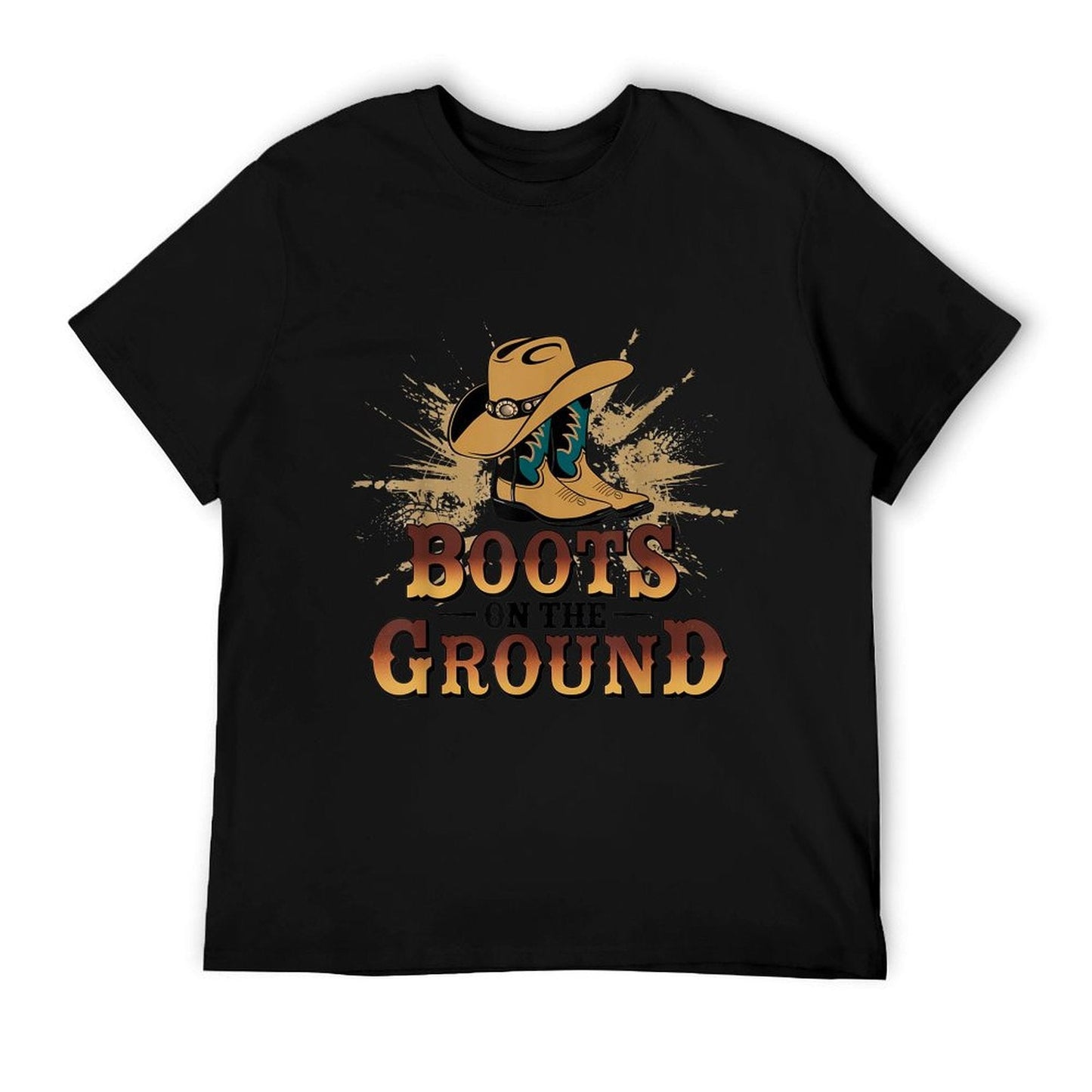 Boots On The Ground Western Cowboy Rodeo Country Eco-friendly Material T-Shirt DOBOER