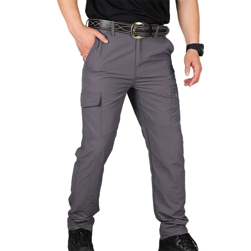 New Multi-Pocket Men Cargo Pants Outdoor Quick Drying Lightweight Sportswear Long Training Overalls Hiking Camping