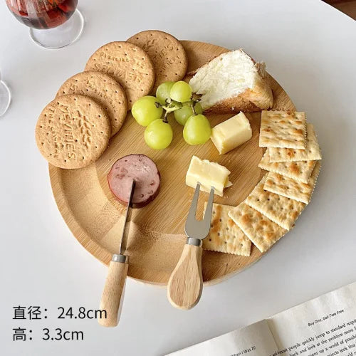 Cheese Plate Suit Snack Plate Platter Bread Board Fruit Dessert Tray Western Food Outdoor Portable Cheese Plate