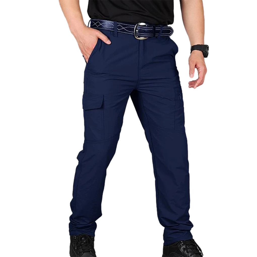 New Multi-Pocket Men Cargo Pants Outdoor Quick Drying Lightweight Sportswear Long Training Overalls Hiking Camping