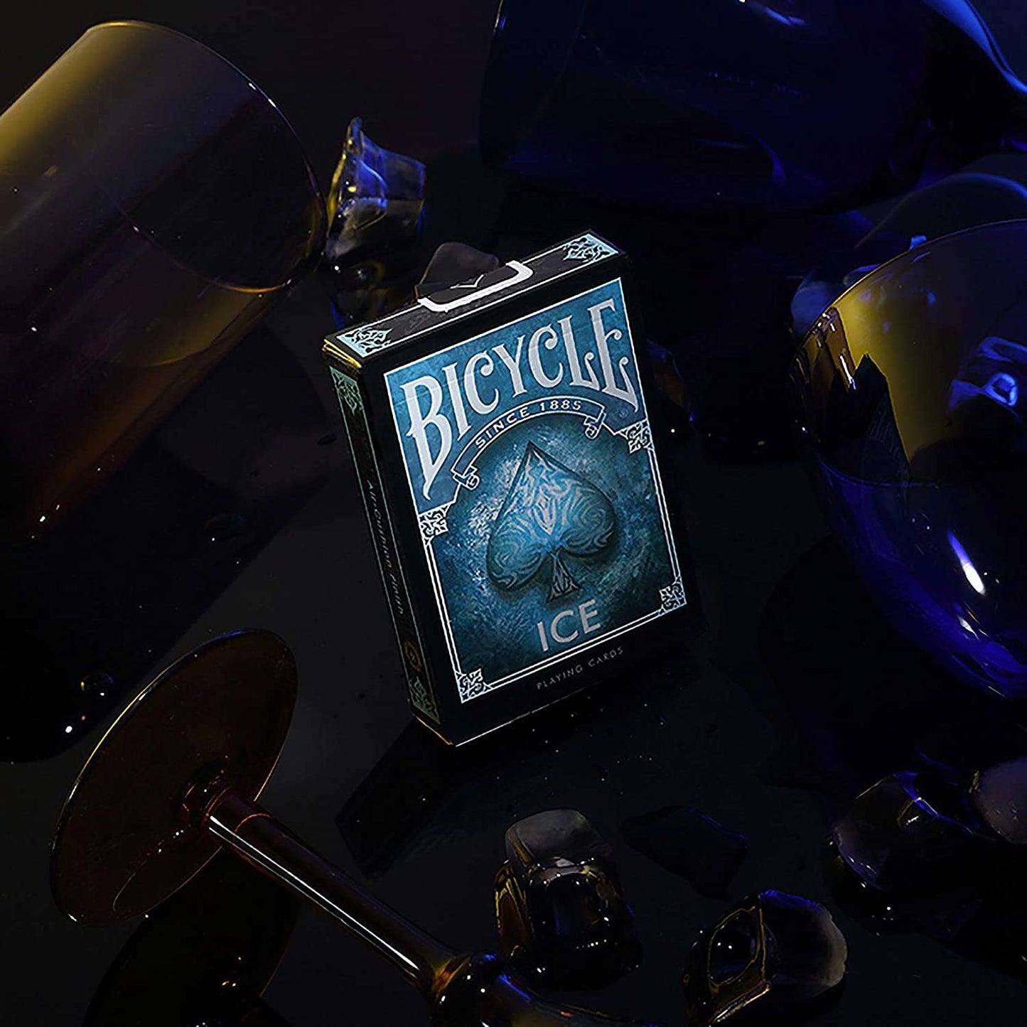 Bicycle Ice Playing Cards – Frozen Cyan & Black Design ClassicDecks