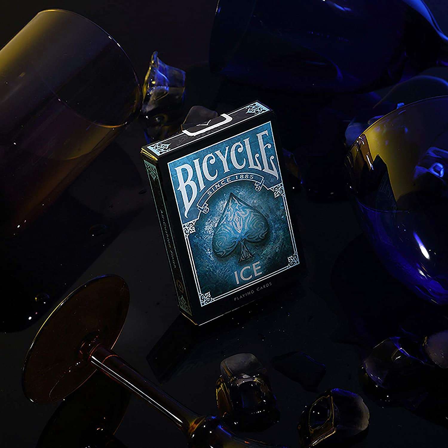 Bicycle Ice Playing Cards – Frozen Cyan & Black Design ClassicDecks