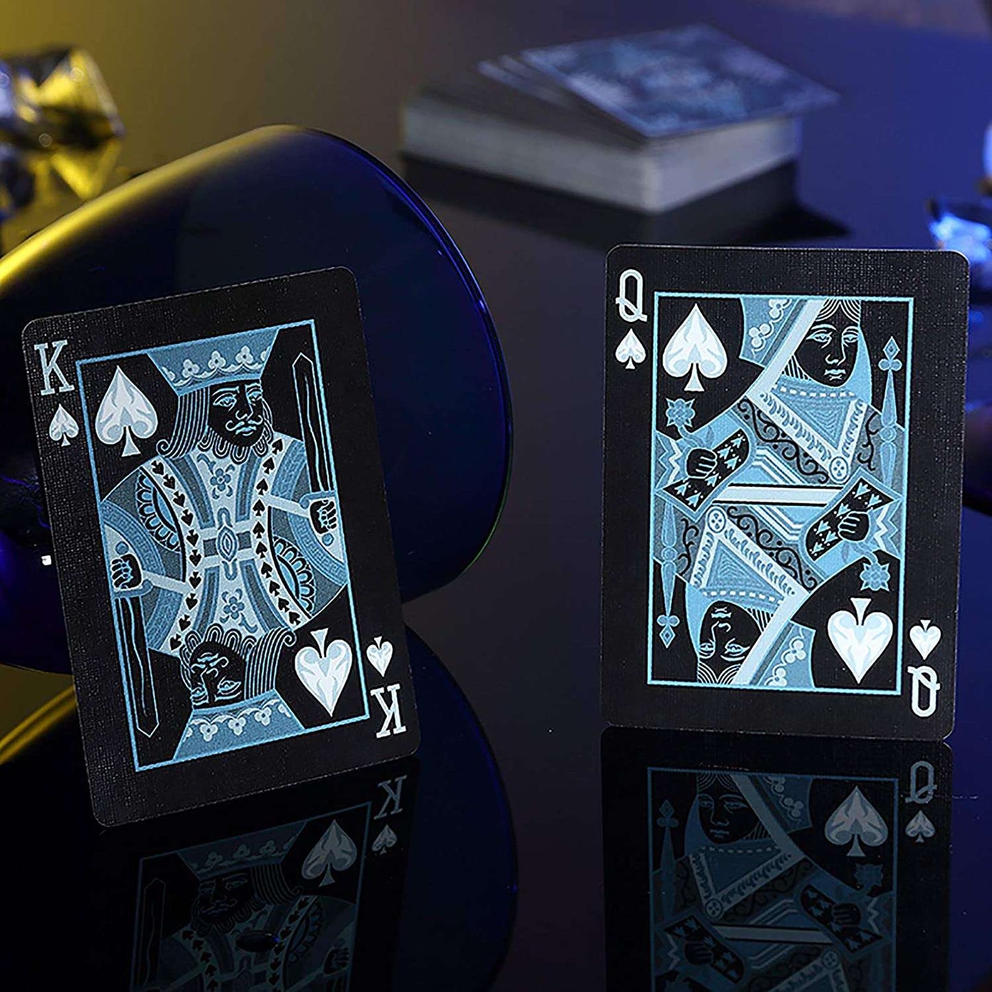 Bicycle Ice Playing Cards – Frozen Cyan & Black Design ClassicDecks