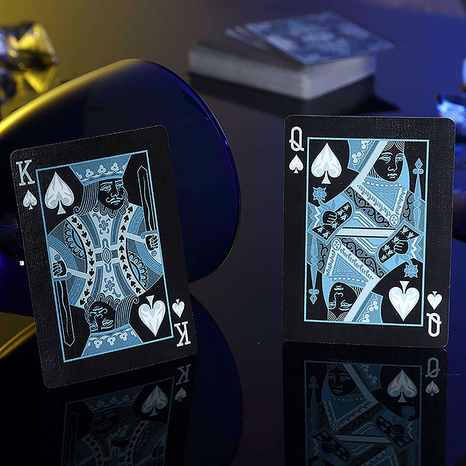 Bicycle Ice Playing Cards – Frozen Cyan & Black Design ClassicDecks