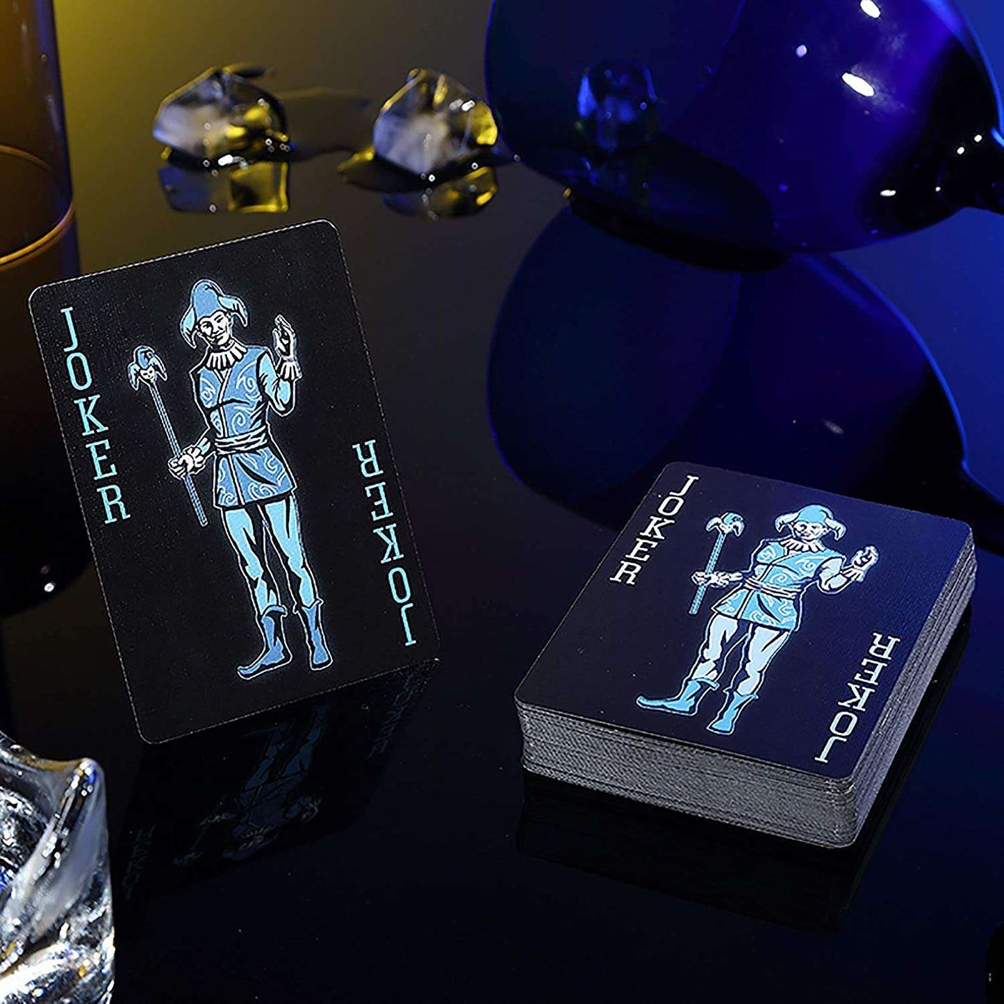 Bicycle Ice Playing Cards – Frozen Cyan & Black Design ClassicDecks