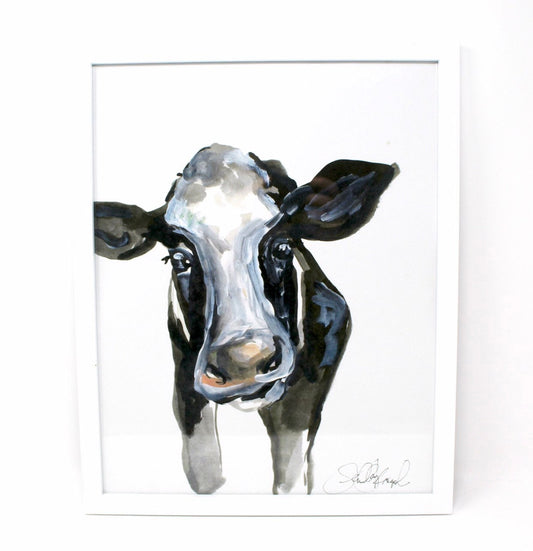 Cow Art Print- 11x14, Animal Art, Home Decor, Farmhouse, Cute Cow, Wall Art