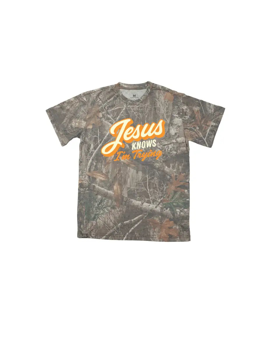 Jesus Knows I'm Trying T-Shirt The Mad Hatter Company